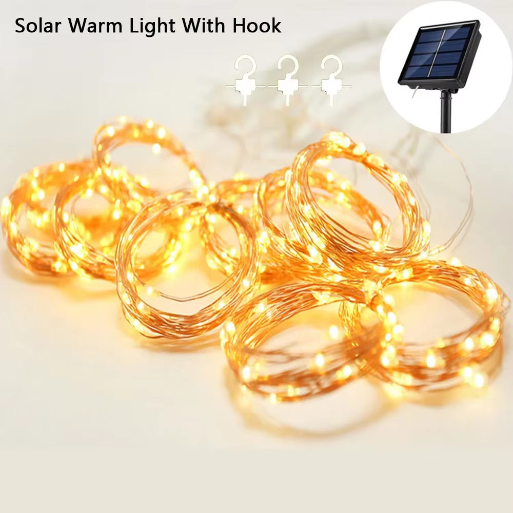 Solar Fairy Light String Led Copper Wire String Light 3X3M Battery Powered for Bedroom Garden Party Wedding Curtain Decoration - ZePacKs