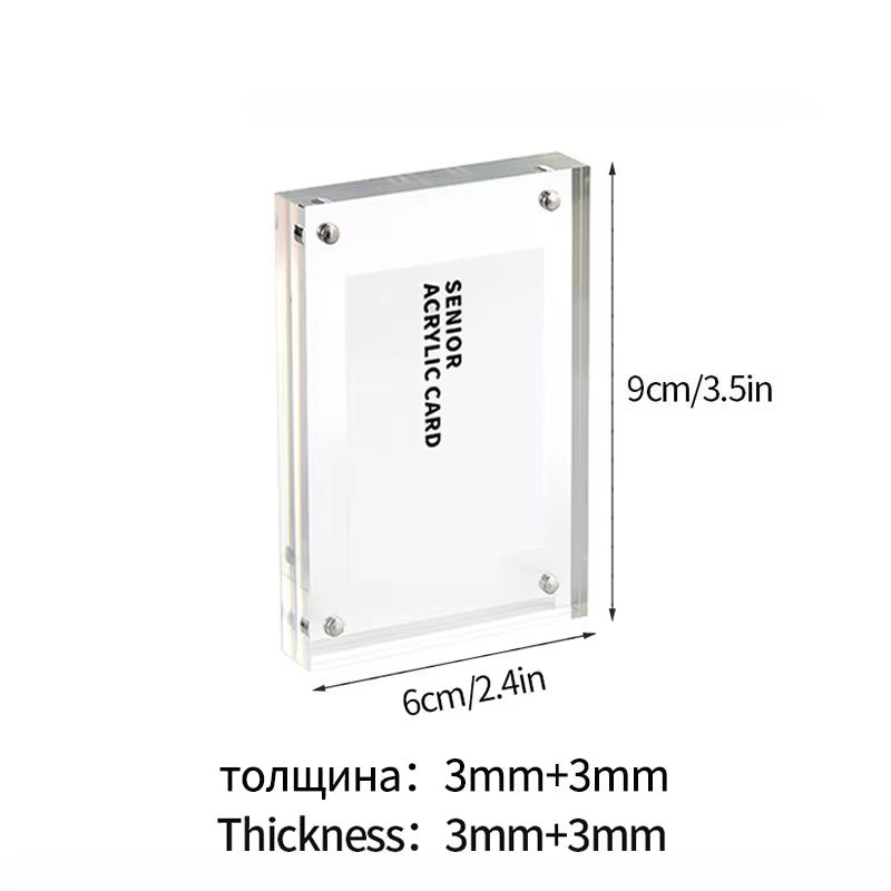 Transparent Acrylic Picture Frame Magnetic Double Sided Photo Frame Idol Photocard Holder Desktop Ornament Card Photo Holder - ZePacKs