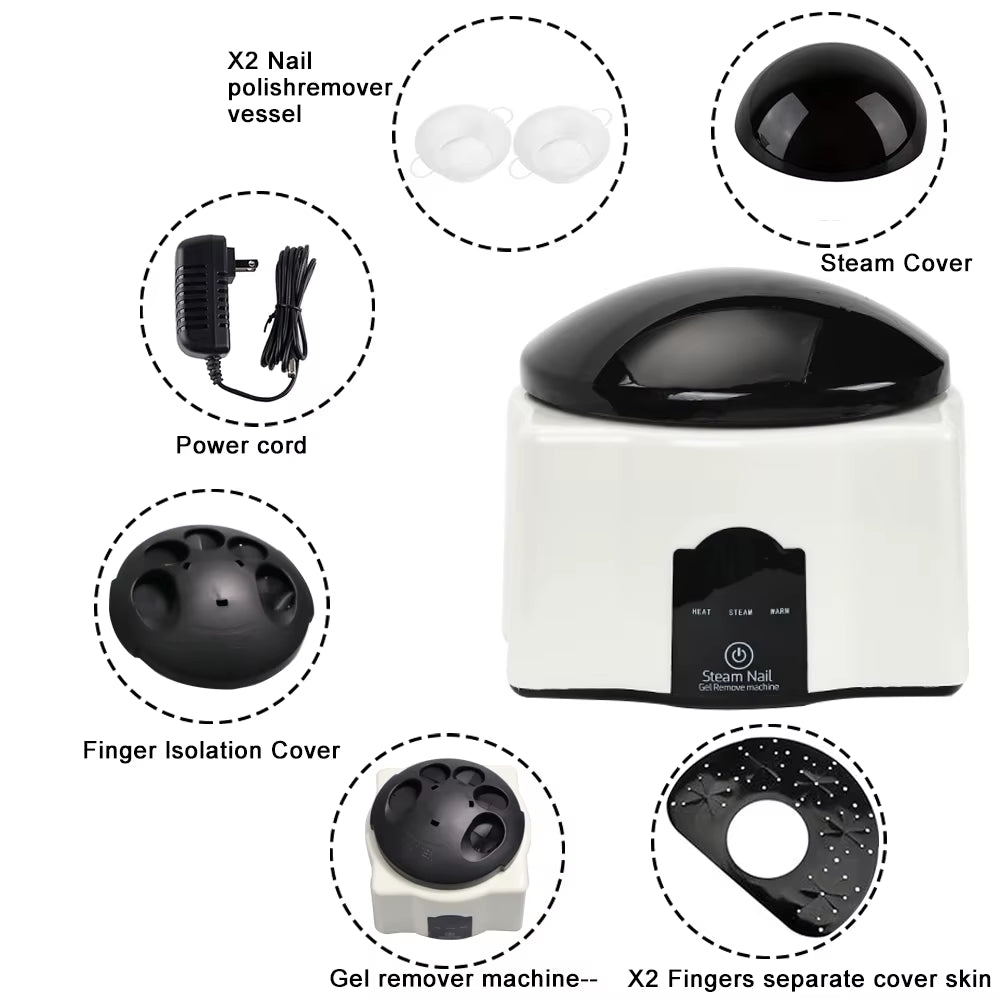 36W Steam Gel Nail Polish Remover Gel Polishing Remover Electric Nail Enhancement Tools Suitable for Nail Salons and Household - ZePacKs 