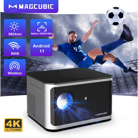 Android 11 4K Smart Projector 580ANSI 1920*1080P Full HD Wifi6 BT5.0 Allwinner H713 Voice Control Home Cinema Theater - ZePacKs 