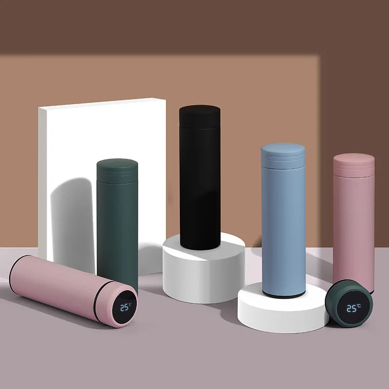 500Ml Smart Water Bottle Stainless Steel Thermos Temperature Display Leakproof Vacuum Flasks Coffee Cup Milk Mug Christmas Gift - ZePacKs 