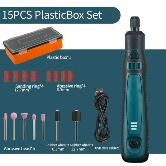 Small Electric Grinder Multifunctional Hand Held Polishing Charging Grinding Pen Miniature Household Carving Tool Combination - ZePacKs 