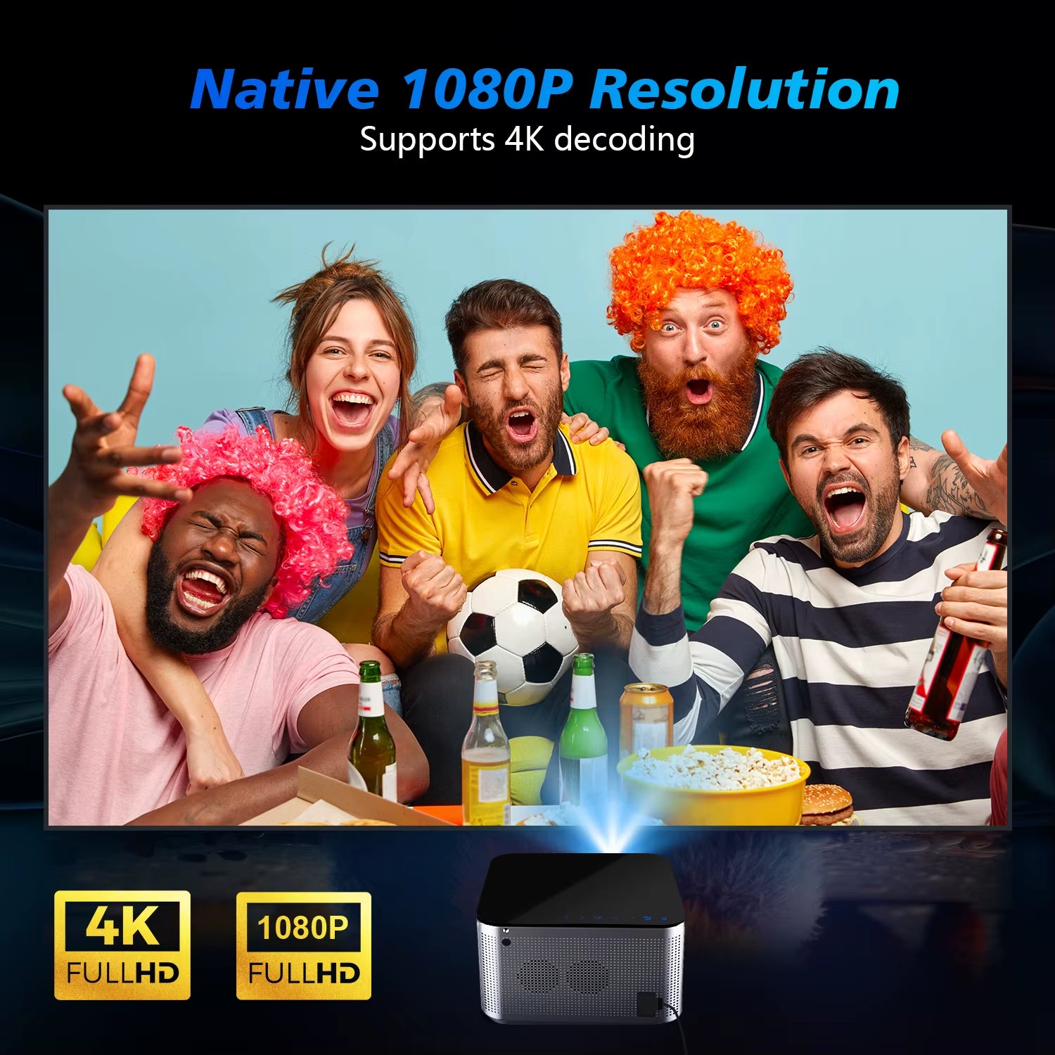 Android 11 4K Smart Projector 580ANSI 1920*1080P Full HD Wifi6 BT5.0 Allwinner H713 Voice Control Home Cinema Theater - ZePacKs 