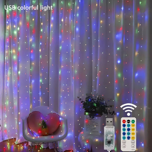 Solar Fairy Light String Led Copper Wire String Light 3X3M Battery Powered for Bedroom Garden Party Wedding Curtain Decoration - ZePacKs 