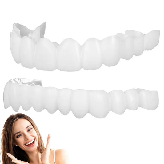 Snap on Teeth Veneers Instant Silicone Smile Veneers Teeth Upper Beauty Cosmetic Teeth Tool for Men and Women Teeth Cover - ZePacKs 